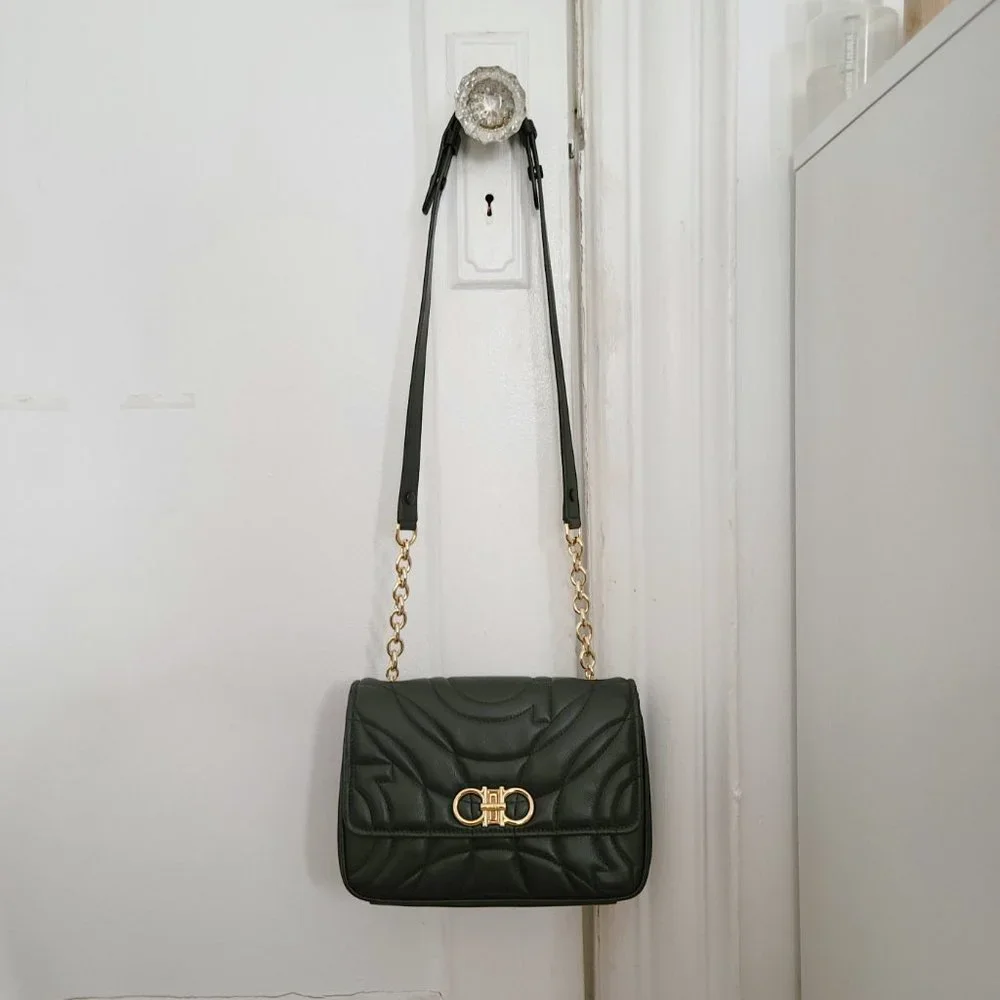 Salvatore Ferragamo Gancini Quilted Leather Shoulder Bag - Picture 5 of 5